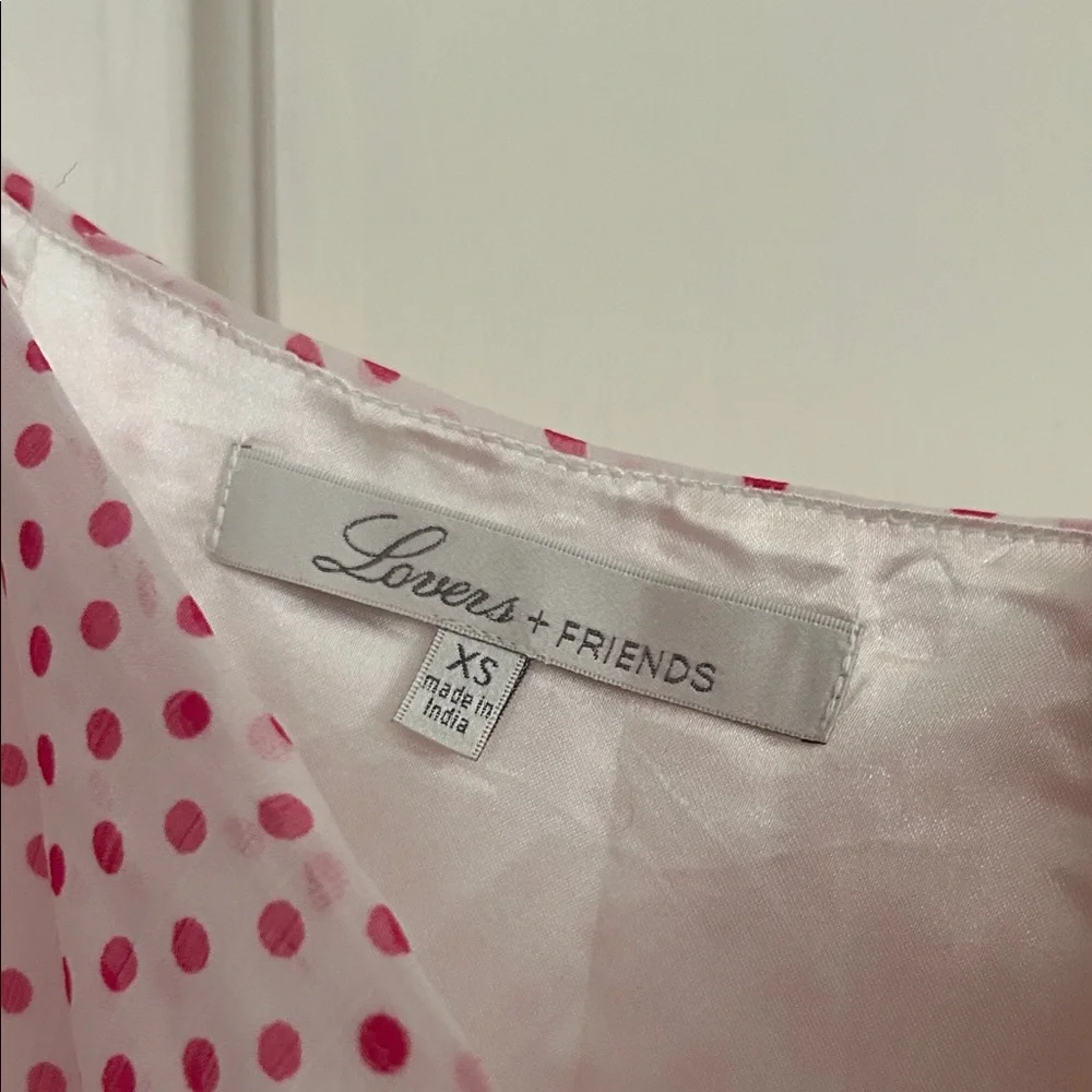 Lovers + Friends Asymmetrical Pink Polka Dot Skirt - Picture 2 of 2